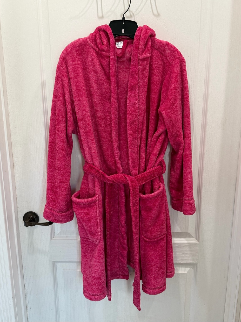 Ulta Beauty Plush Hooded Robe - Hot Pink